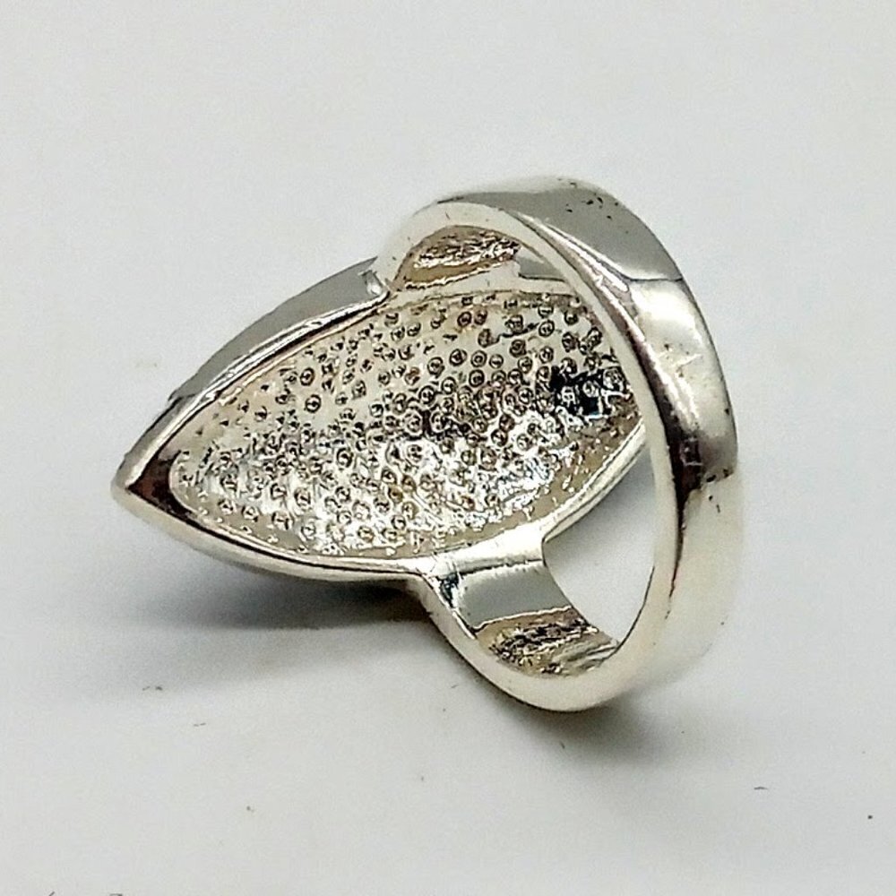 Blue Crystal & Enamel Silver Fashion Ring - Picture 5 of 5